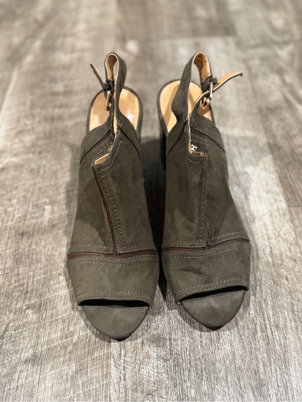 Tommy Hilfiger Womens Shootie Relita2 Open Toe Casual Olive Green 9.5M